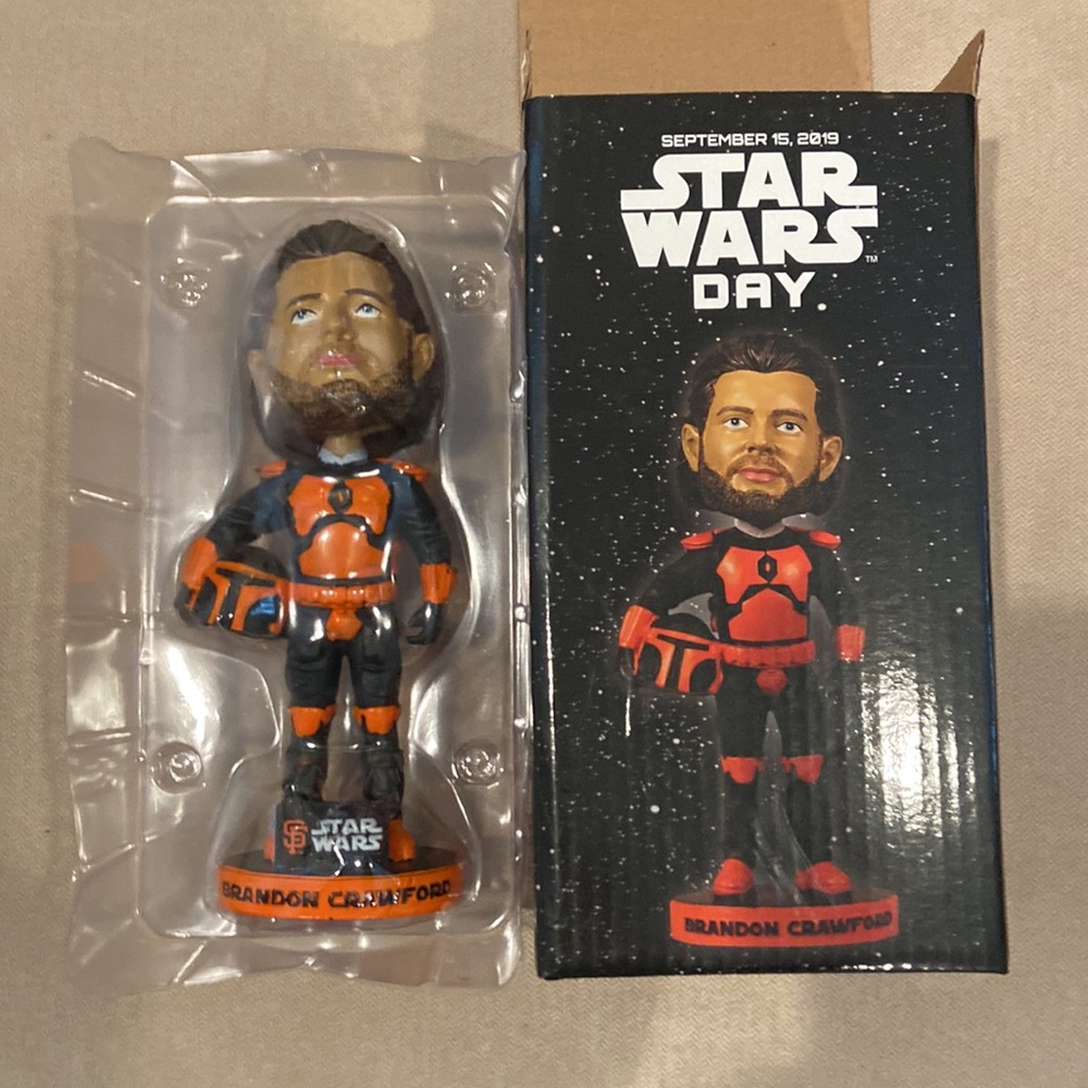 New in Box! SF Giants Star Wars Brandon Crawford Bobblehead-RARE Collectible